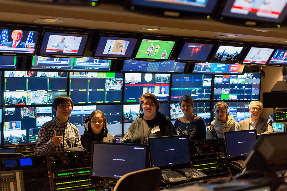 group of nyfa students in the studio at MSNBC News