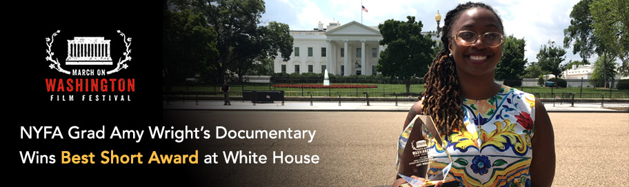Scroll down to read more about Amy Wright at the White House NYFA alumna Amy Wright at the White House