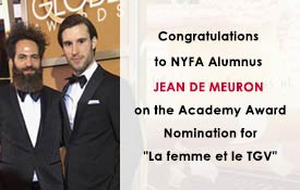 Congratulations to NYFA Alumnus Jean de Meuron on the Academy Award Nomination for 'La femme et le TGV'