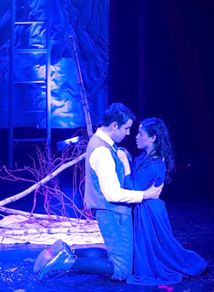 Students perform an intimate scene from Spring Awakening NYFA musical theatre students embrace in scene from Spring Awakening