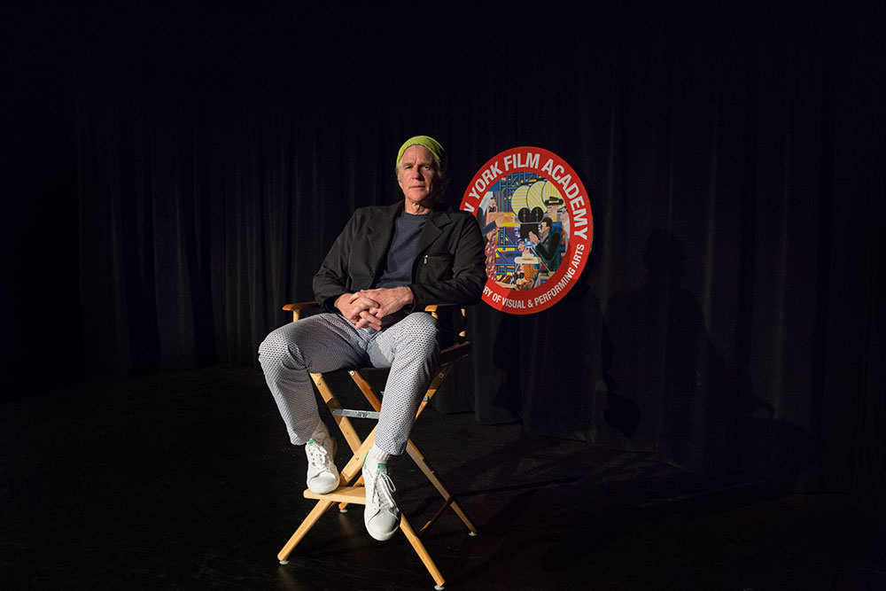 NYFA Conservatory of Visual & Performing Arts acting screening Q&A man in director's chair.
