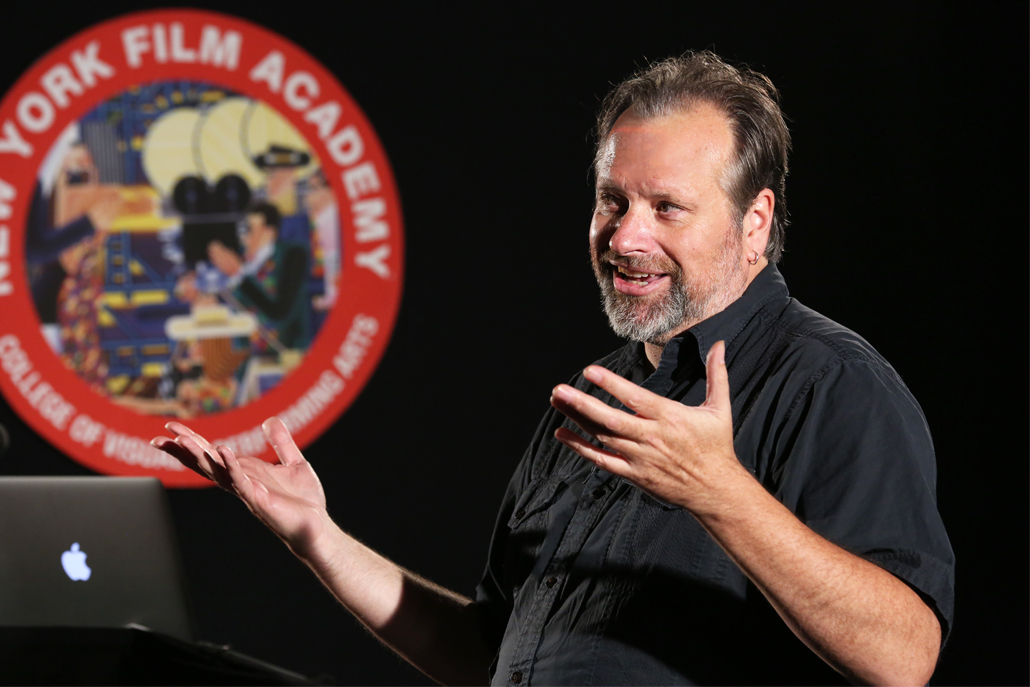 Speaker talking at new york film academy 