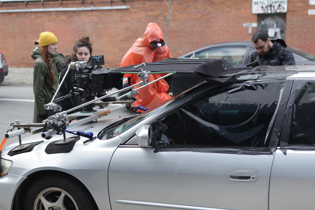 General view of car camera rig structure