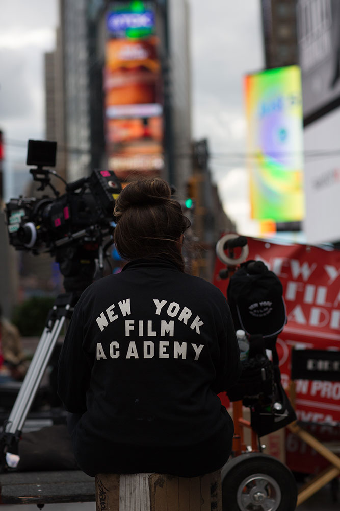 girl in new york film academy jacket