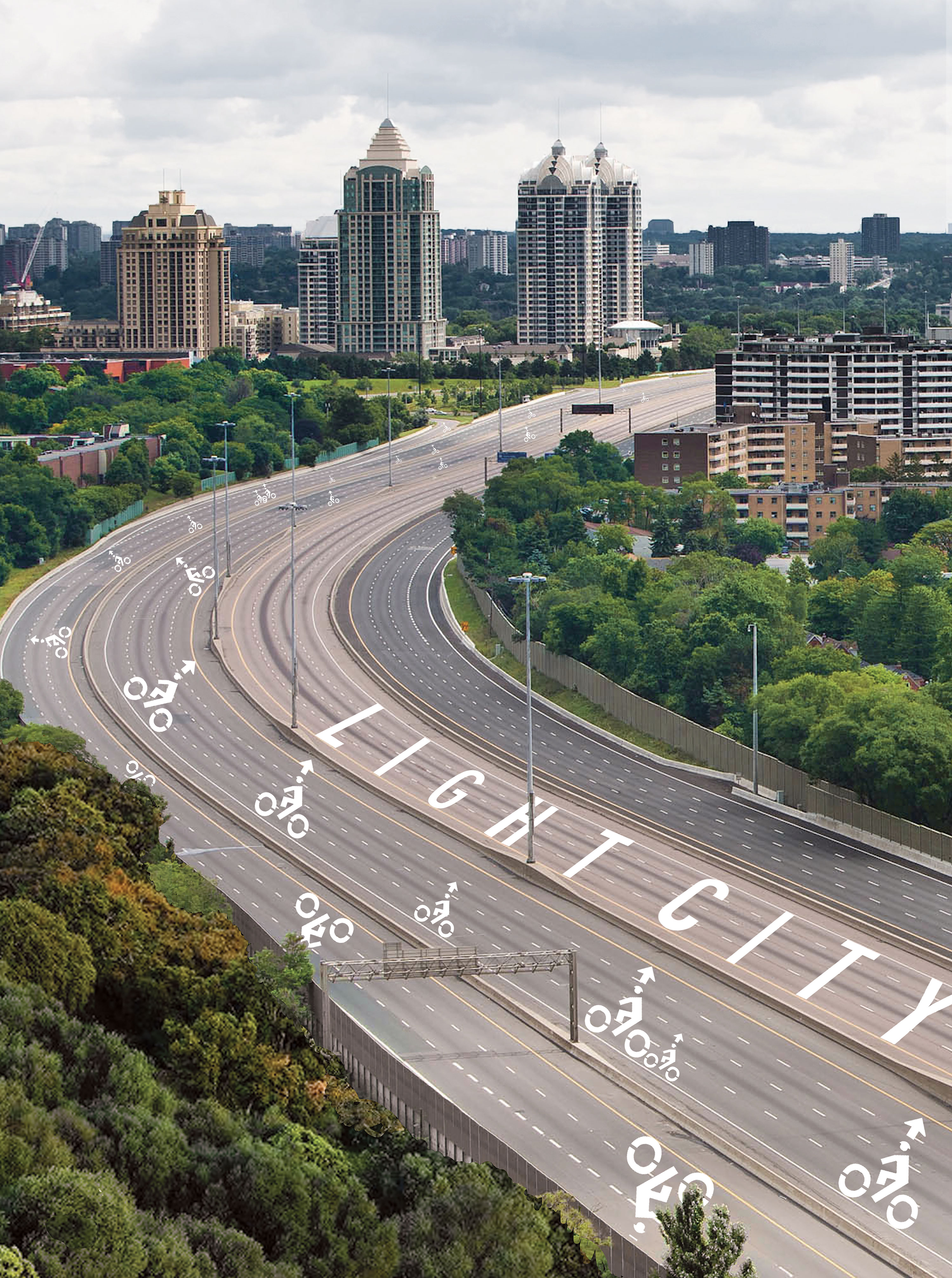 Birds eye view of the bike highway