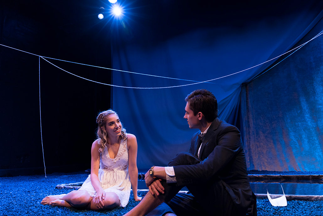 NYFA musical theatre students sit together for an intimate scene in Eurydice.