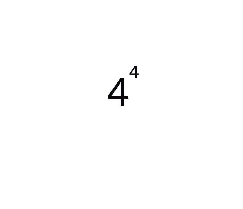 The number 4 raised to the power of 4