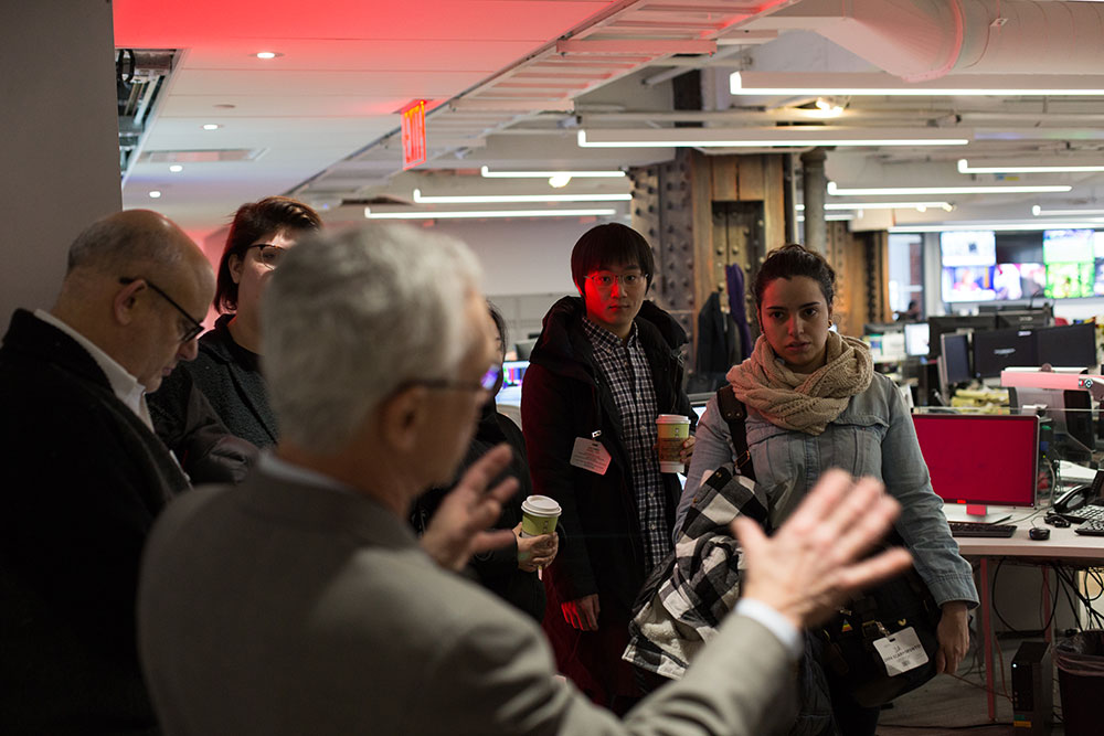 group of nyfa students listening to tour guide