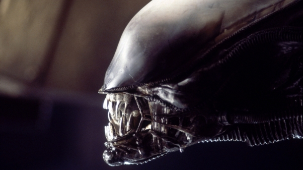 alien head designed by H.R. Giger for the movie Alien
