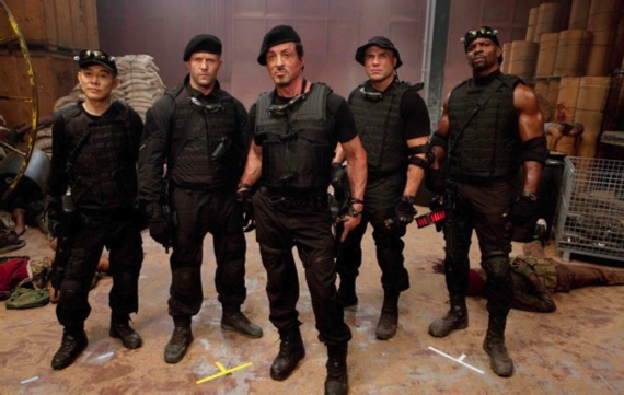 Sylvester Stallone on set of The Expendables