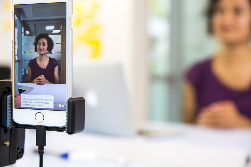 woman participates in periscope research