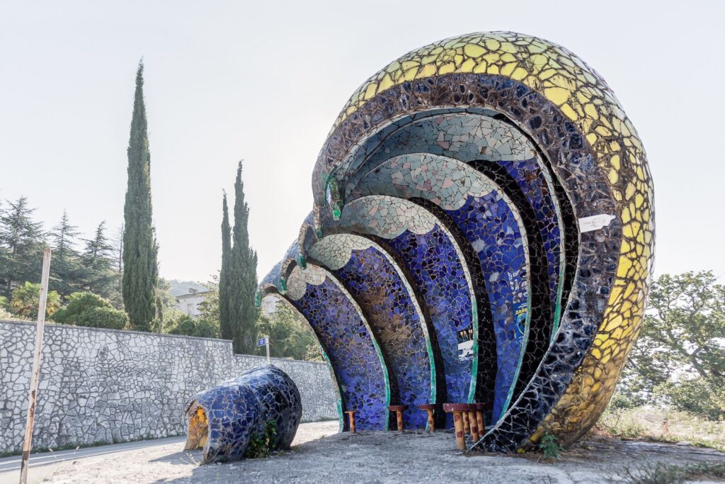 Mosaic bus stop in Abkhazia