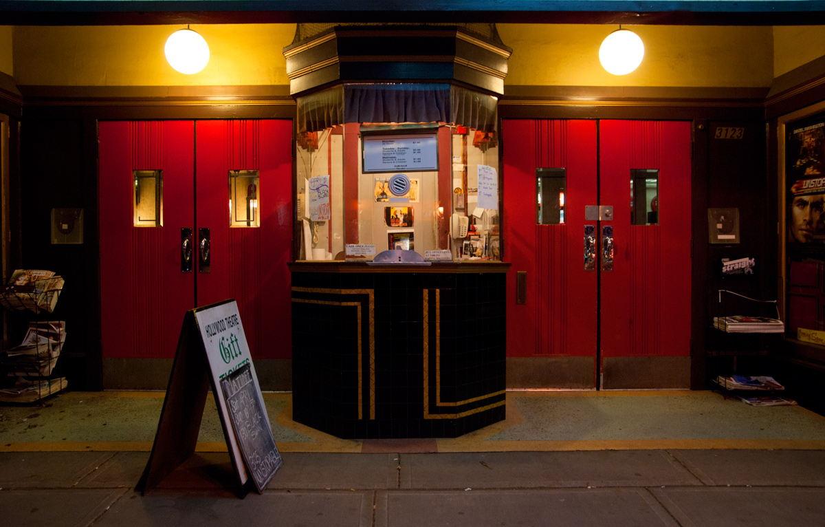 A movie ticket booth