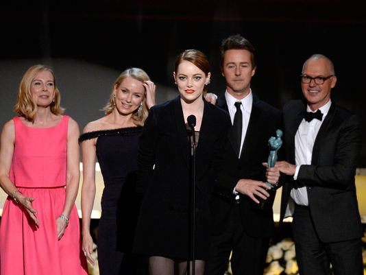 Birdman cast accepts ensemble award at SAG awards