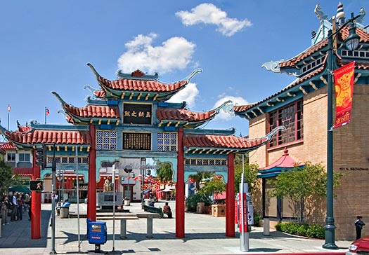 The East Gate opening up to Chinatown in Los Angeles
