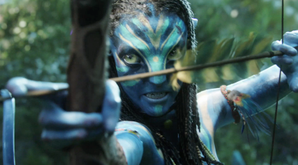 A navi in Avatar shoots a bow and arrow