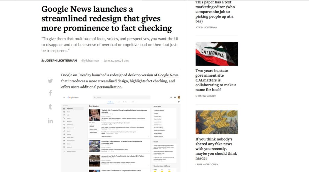 Google News redesign