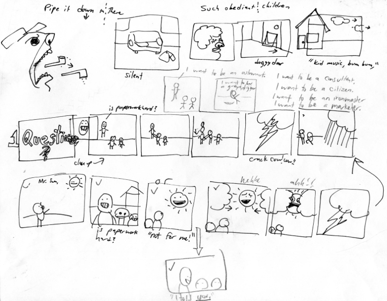Kids filmmaking storyboard