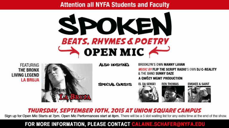 Spoken Word Open Mic at NYFA