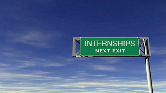Internships Next Exit road sign