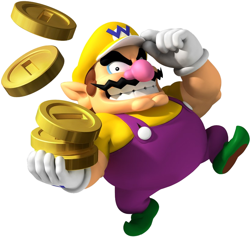 Wario with coins