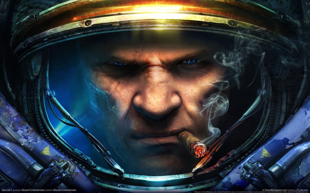 Character's face from Starcraft 2