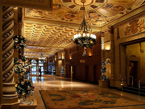 The entryway of the Millenium Biltmore Hotel