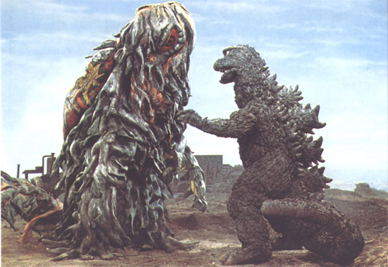Godzilla battles Hedorah the smog monster
