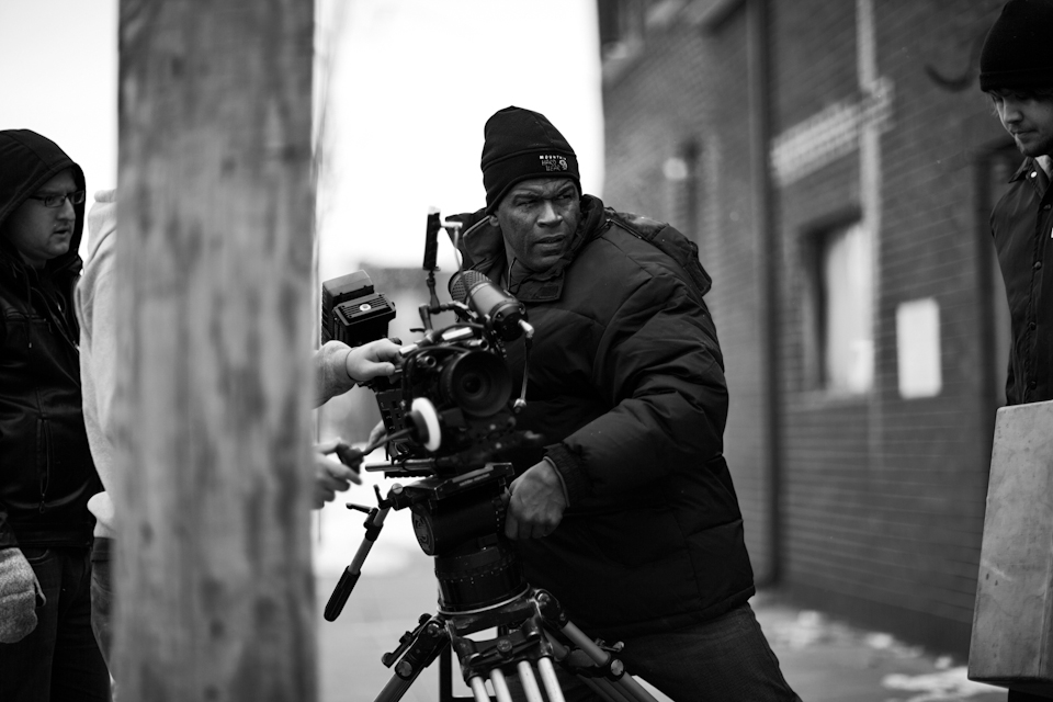 Cinematographer at work on set