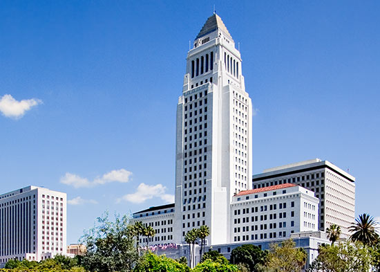 The exterior of Los Angeles City Hall