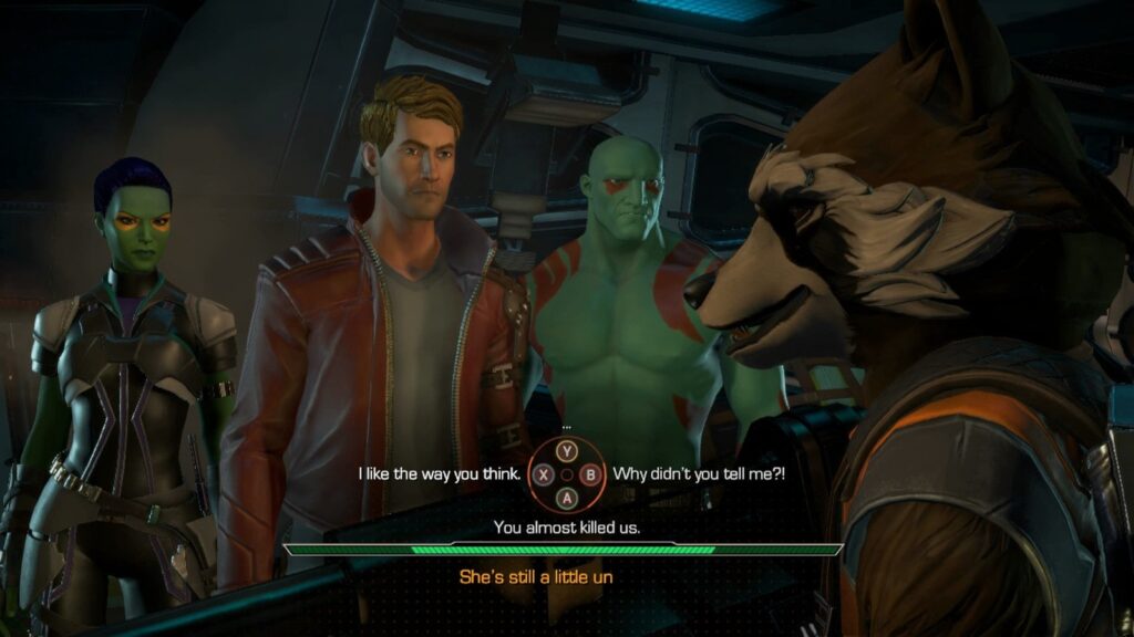 interactive telltale guardians of the galaxy