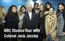 BROADCAST JOURNALISM STUDENTS TOUR NBC STUDIOS WITH COLONEL JACK JACOBS