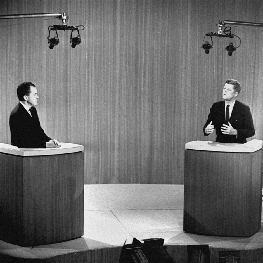 Nixon and Kennedy debate on television