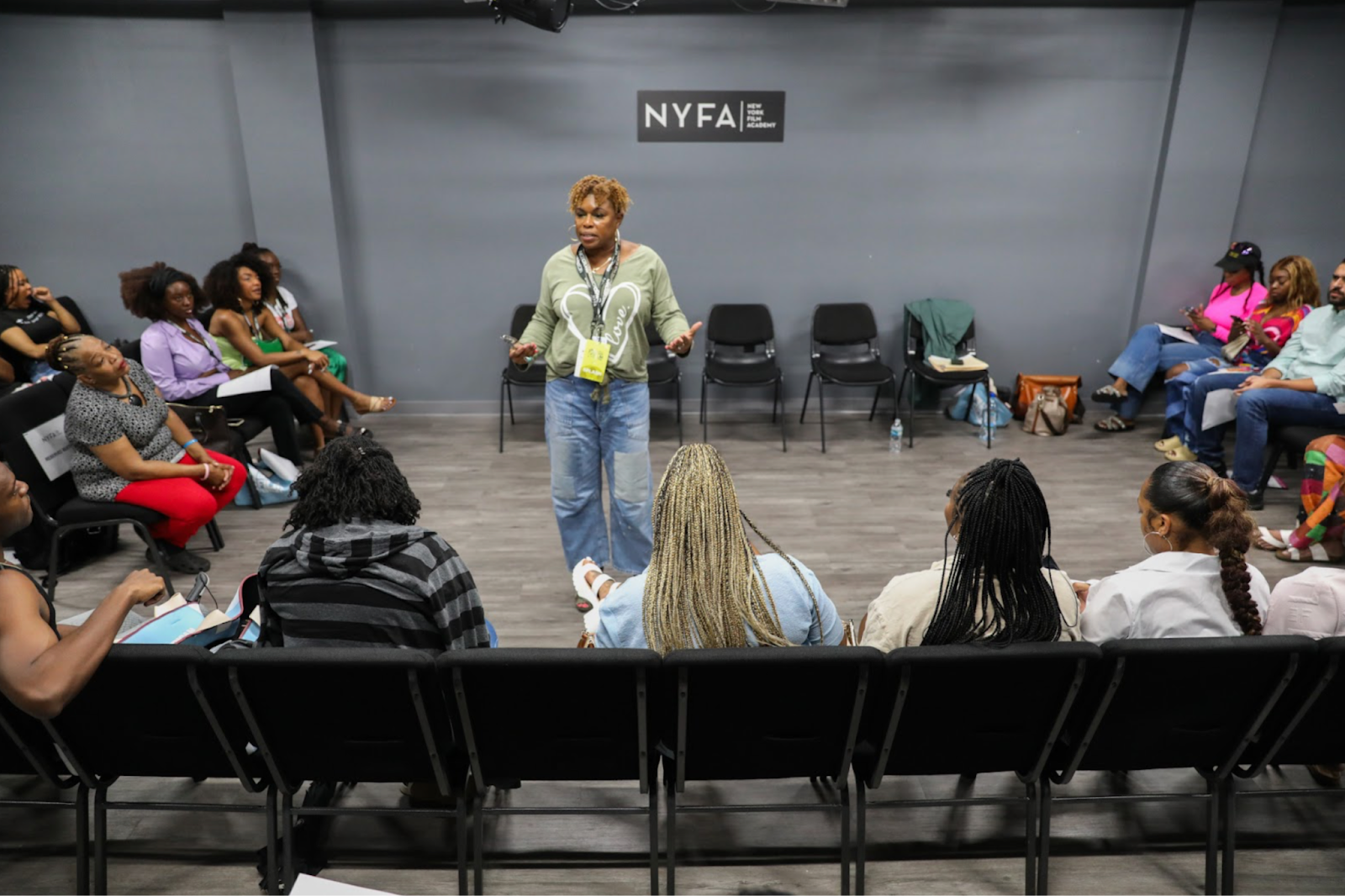 NYFA instructor Patrice DeGraff-Arenas teaches an acting masterclass to ABFF attendees